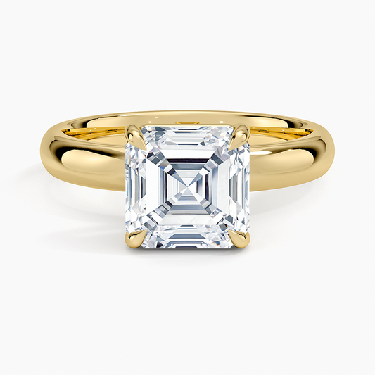 Audrey Perfect Fit 3mm Solitaire Ring - Asscher Cut Center Stone