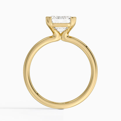 Annika Semi-Bezel Solitaire Ring - Emerald Cut Center Stone