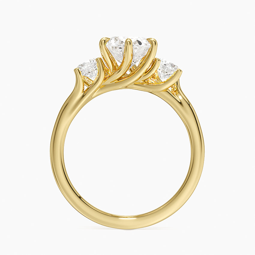 Luxe Delilah Three Stone Diamond Ring - Oval Center Stone