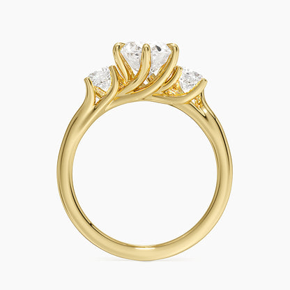 Luxe Delilah Three Stone Diamond Ring - Oval Center Stone