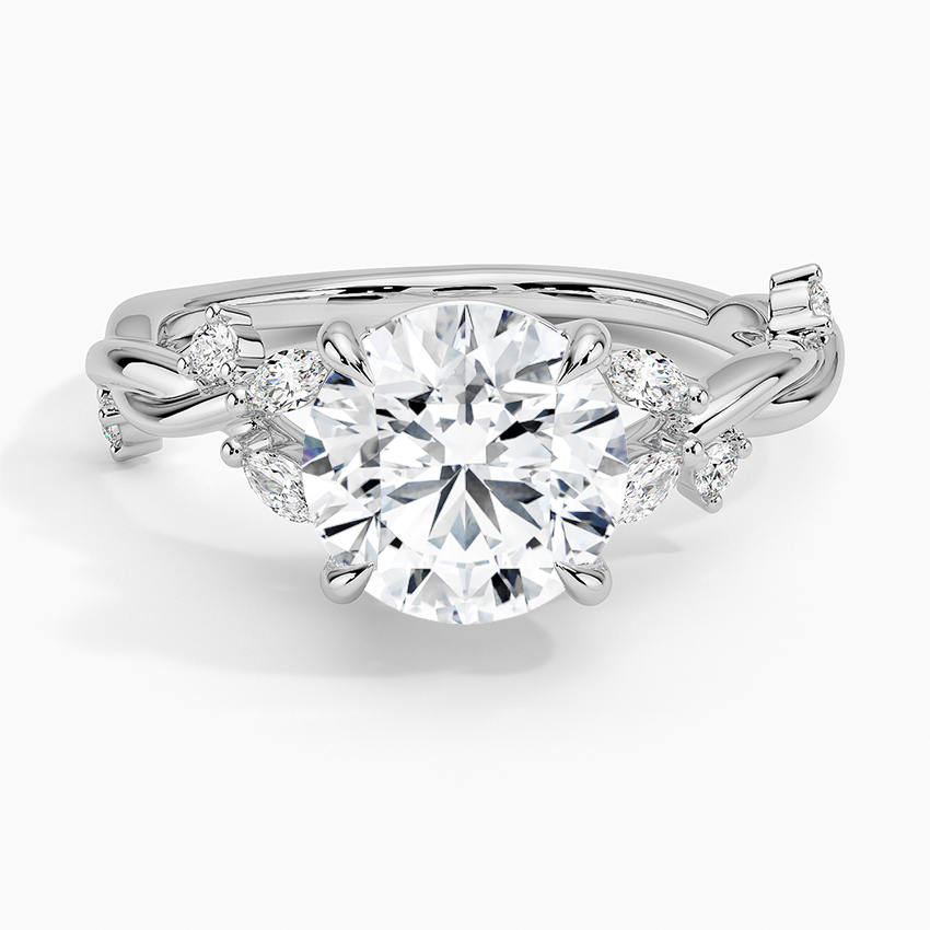 Azalea Twist Diamond Ring - Round Center Stone
