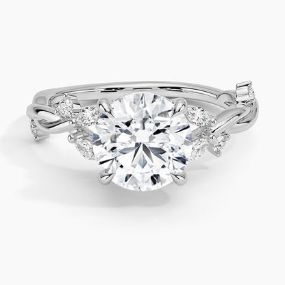 Azalea Twist Diamond Ring - Round Center Stone