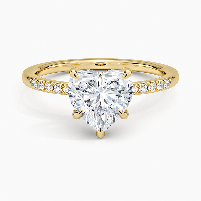 Viviana One-Quarter Coverage Diamond Ring - Heart Center Stone