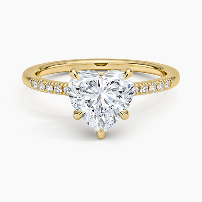 Viviana One-Quarter Coverage Diamond Ring - Heart Center Stone