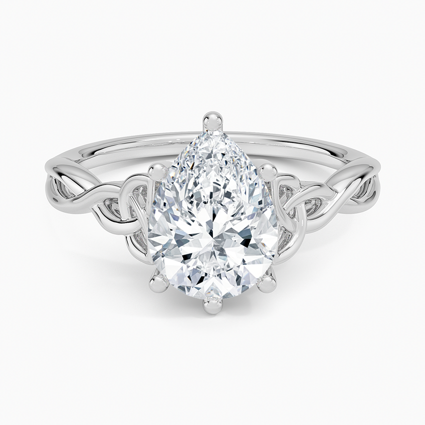 Celtic Love Knot Ring - Pear Center Stone