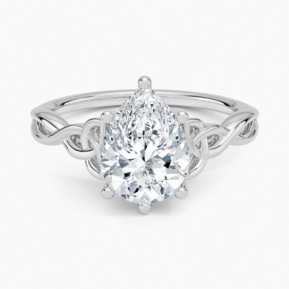 Celtic Love Knot Ring - Pear Center Stone