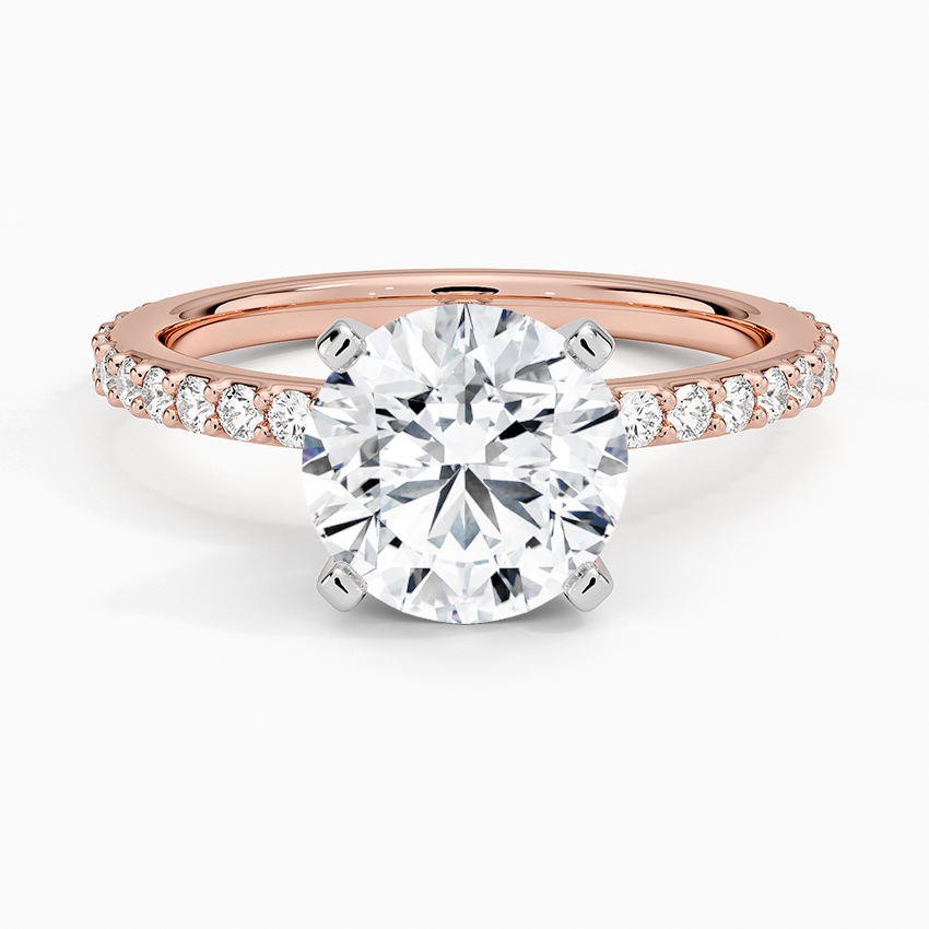 Petite Shared Prong Three-Quarter Coverage Diamond Ring (1/3 ct. tw.) - Round Center Stone