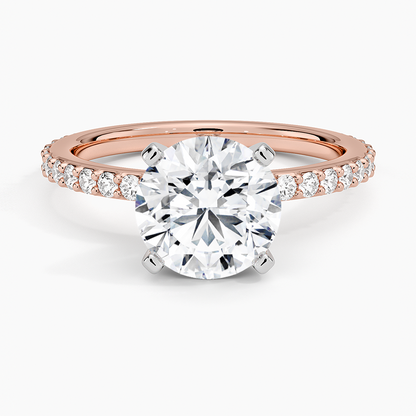 Petite Shared Prong Three-Quarter Coverage Diamond Ring (1/3 ct. tw.) - Round Center Stone