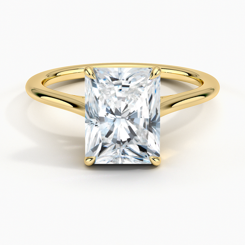 1.4mm Provence Solitaire Ring - Radiant Cut Center Stone