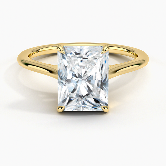 1.4mm Provence Solitaire Ring - Radiant Cut Center Stone