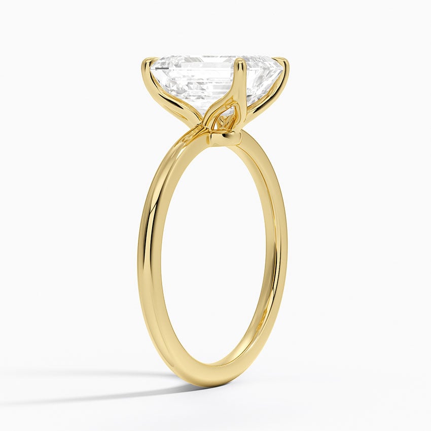 Petite Elodie 1.5mm Ring - Emerald Cut Center Stone