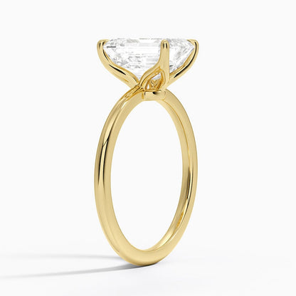 Petite Elodie 1.5mm Ring - Emerald Cut Center Stone