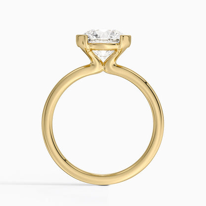 Annika Semi-Bezel Solitaire Ring - Round Cut Center Stone