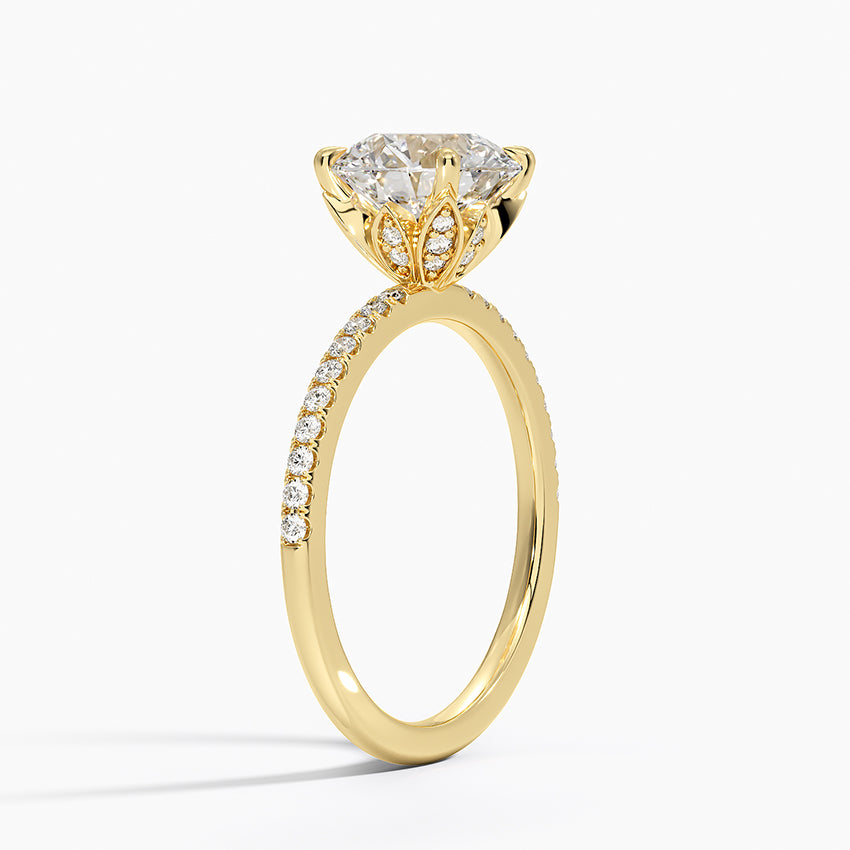 Luxe Petal Diamond Ring - Round Center Stone