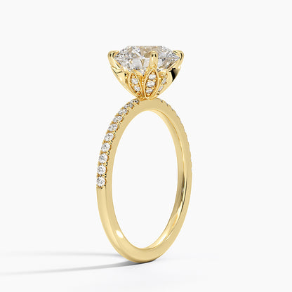 Luxe Petal Diamond Ring - Round Center Stone