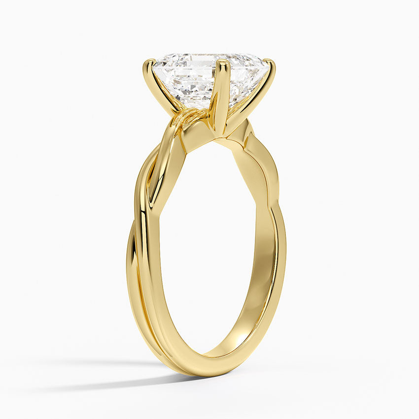 Twisted Vine Solitaire Ring - Asscher Cut Center Stone