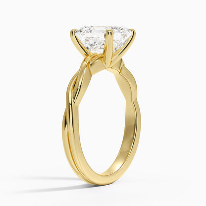 Twisted Vine Solitaire Ring - Asscher Cut Center Stone