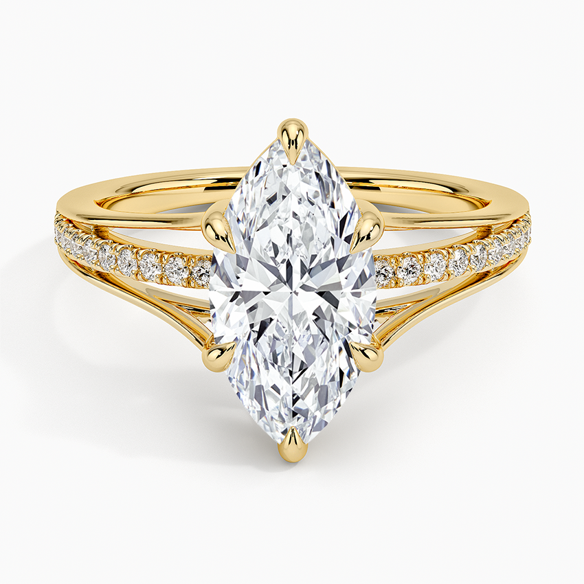Tressa Split Shank Diamond Ring - Marquise Cut Center Stone
