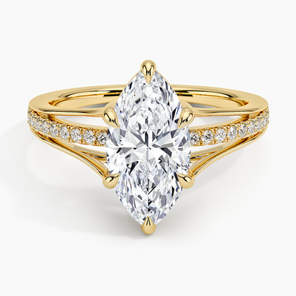 Tressa Split Shank Diamond Ring - Marquise Cut Center Stone
