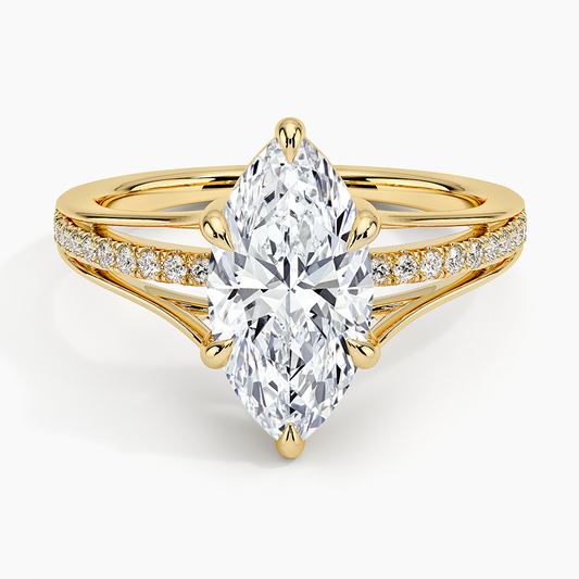 Tressa Split Shank Diamond Ring - Marquise Cut Center Stone