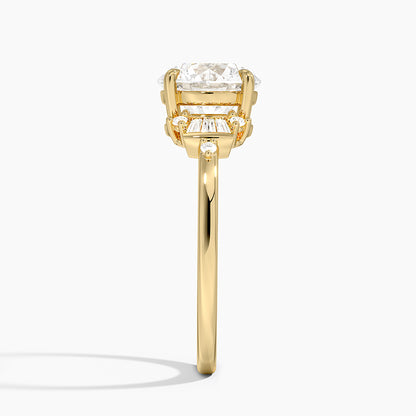 Daphne Art Deco Ring (1/8 ct. tw.) - Round Cut Center Stone