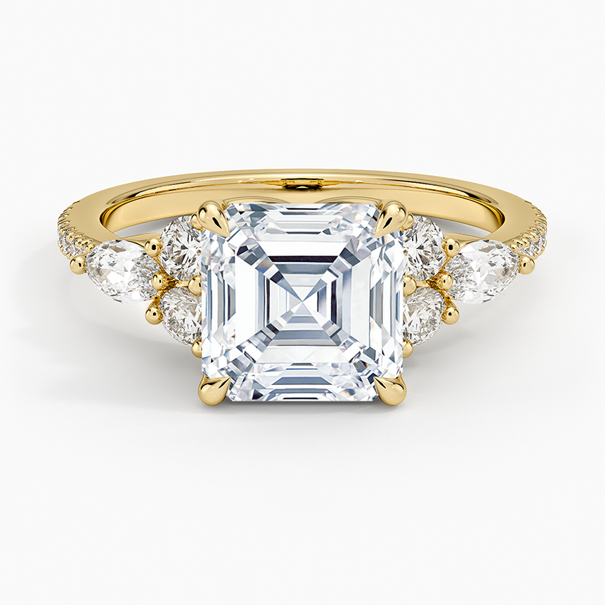 Luxe Nadia Pavé Diamond Ring (1/2 ct. tw.) - Asscher Cut Center Stone