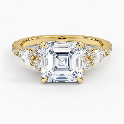 Luxe Nadia Pavé Diamond Ring (1/2 ct. tw.) - Asscher Cut Center Stone