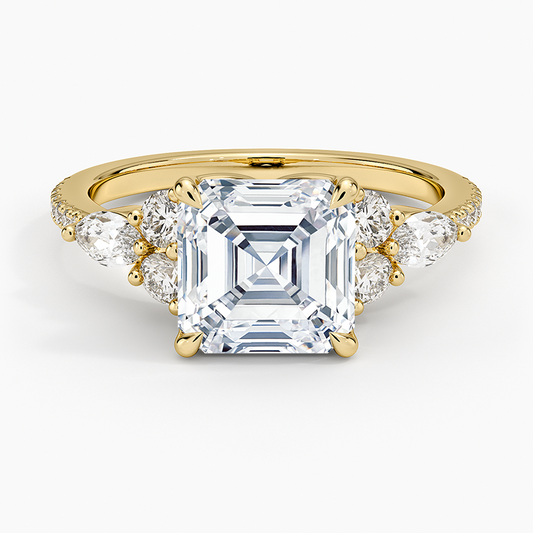 Luxe Nadia Pavé Diamond Ring (1/2 ct. tw.) - Asscher Cut Center Stone