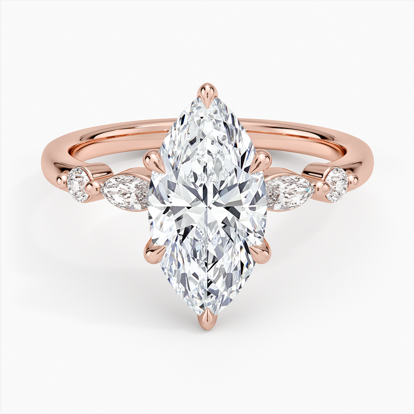 Versailles One-Quarter Coverage Diamond Ring - Marquise Center Stone