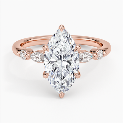 Versailles One-Quarter Coverage Diamond Ring - Marquise Center Stone