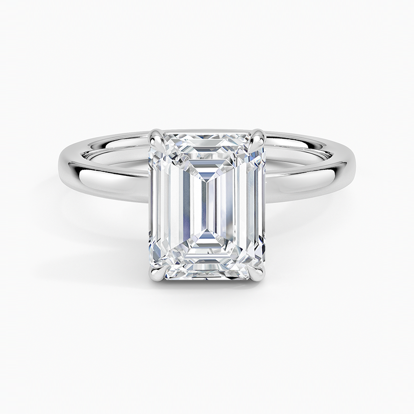 Fairmined Perfect Fit Solitaire 2mm Ring - Emerald Cut Center Stone