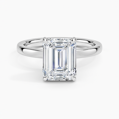 Fairmined Perfect Fit Solitaire 2mm Ring - Emerald Cut Center Stone
