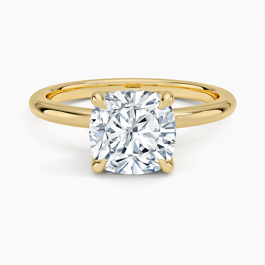 Elodie 1.8mm Solitaire Ring - Cushion Cut Center Stone