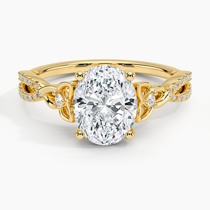 Luxe Celtic Love Knot Diamond Ring - Oval Cut Center Stone
