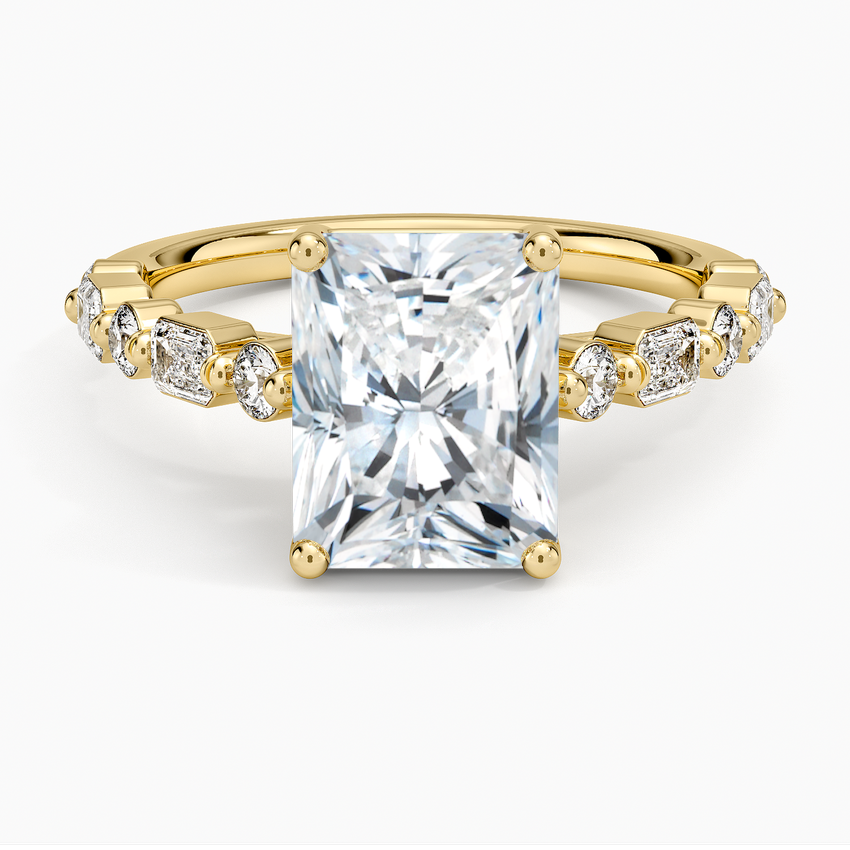 Kensington Half Coverage Diamond Ring (1/2 ct. tw.) - Radiant Cut Center Stone