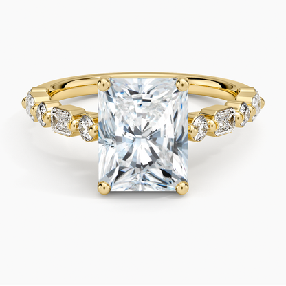 Kensington Half Coverage Diamond Ring (1/2 ct. tw.) - Radiant Cut Center Stone