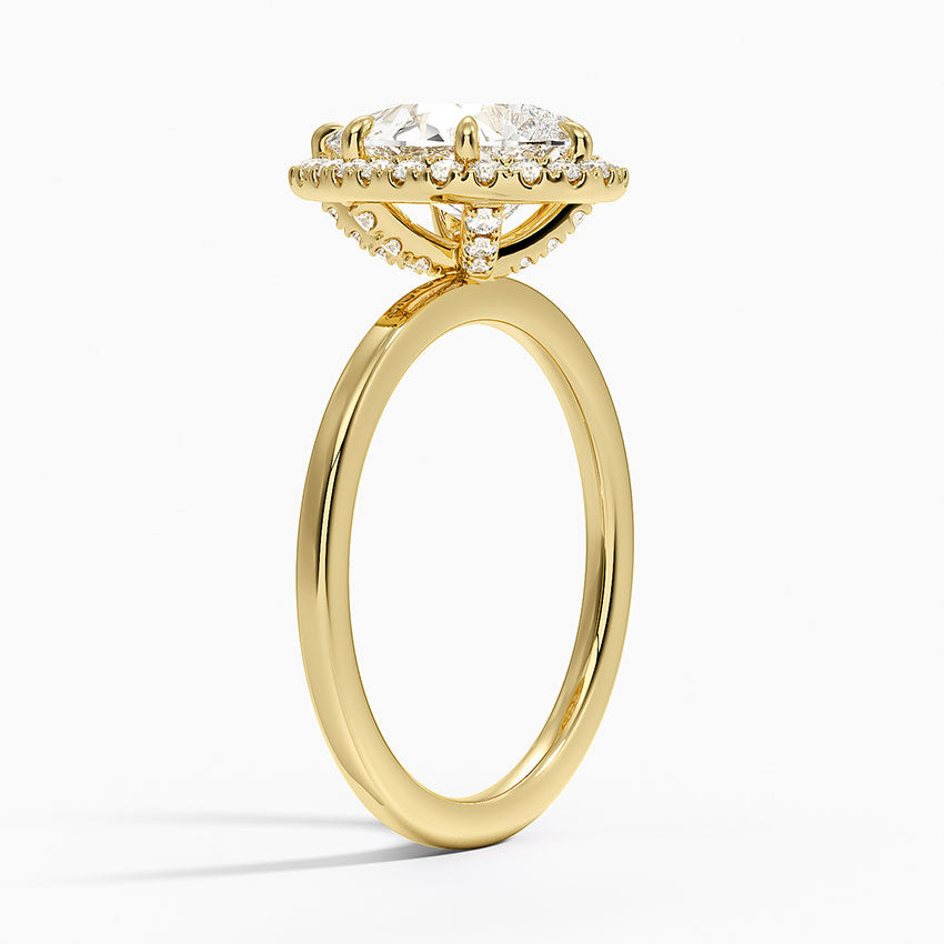 Vienna Halo Diamond Ring - Pear Cut Center Stone