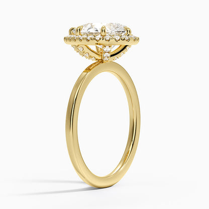 Vienna Halo Diamond Ring - Pear Cut Center Stone