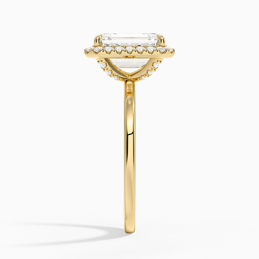 Vienna Halo Diamond Ring - Emerald Cut Center Stone
