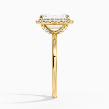 Vienna Halo Diamond Ring - Emerald Cut Center Stone