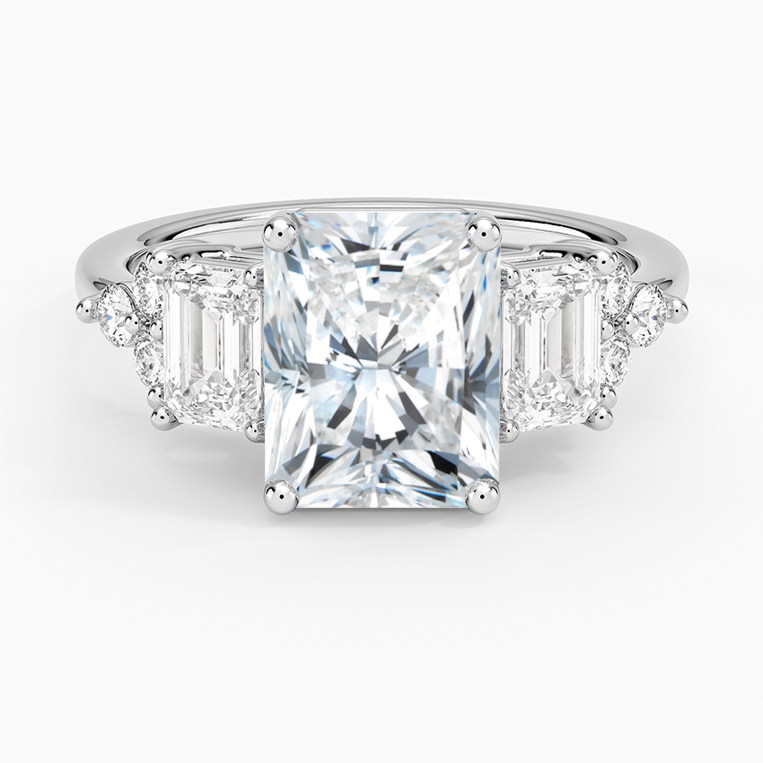 Sabine Cluster Diamond Ring (1 ct. tw.) - Radiant Cut Center Stone
