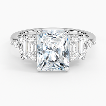 Sabine Cluster Diamond Ring (1 ct. tw.) - Radiant Cut Center Stone