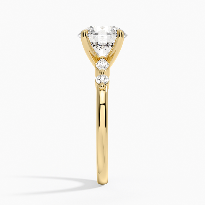 Versailles One-Quarter Coverage Diamond Ring - Round Center Stone