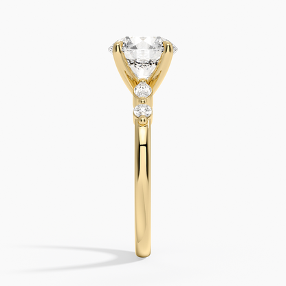 Versailles One-Quarter Coverage Diamond Ring - Round Center Stone