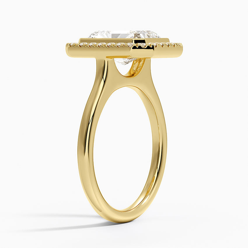Bezel Halo Diamond Ring (1/4 ct. tw.) - Radiant Cut Center Stone