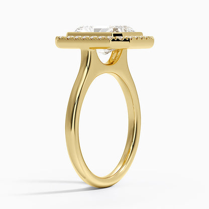 Bezel Halo Diamond Ring (1/4 ct. tw.) - Radiant Cut Center Stone