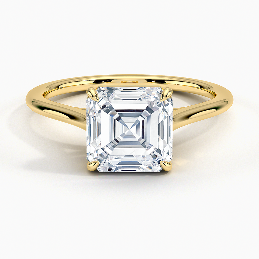 1.4mm Provence Solitaire Ring - Asscher Cut Center Stone