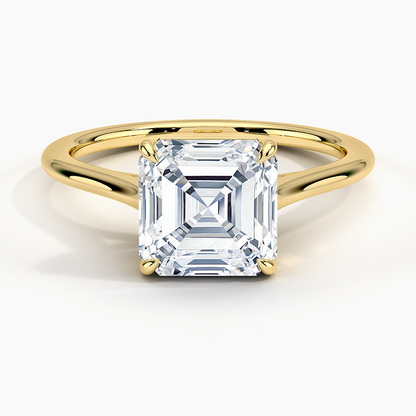 1.4mm Provence Solitaire Ring - Asscher Cut Center Stone