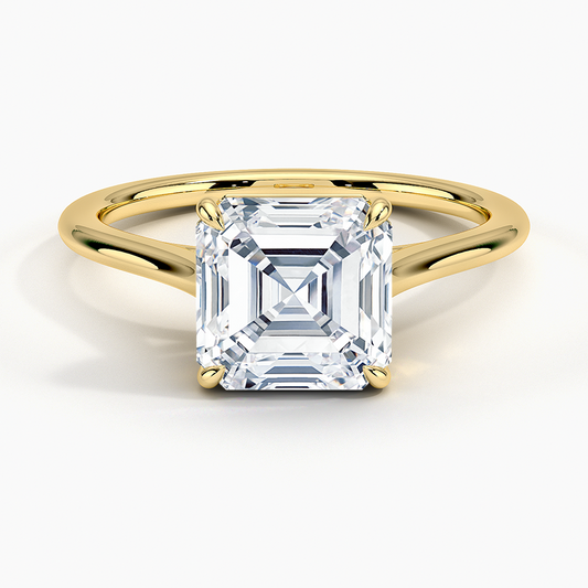 1.4mm Provence Solitaire Ring - Asscher Cut Center Stone