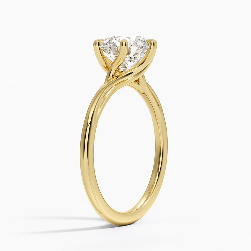 Delilah Twist Solitaire Ring - Round Cut Center Stone